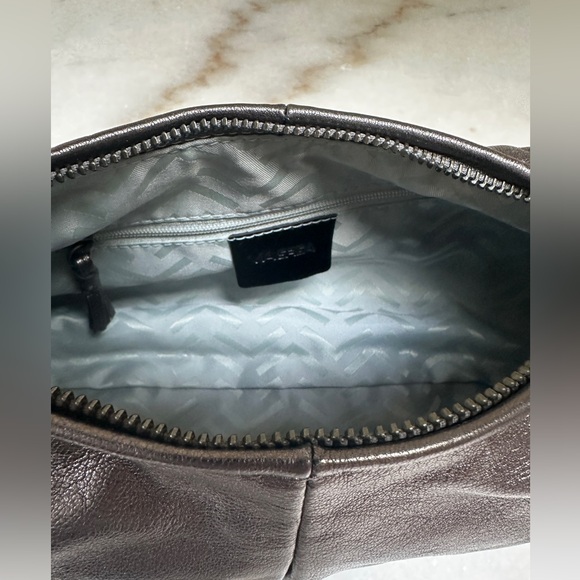 Y2K Via Spiga Madeline Pewter Leather Hobo with Braided Strap and Tassel NWT - Picture 5 of 8